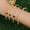 Metal Geometric Zircon Open Bracelet For Women