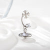 Metal Geometric Zirconia Planet Pendant Women's Fashion Piercing Earrings