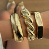 Metal Glossy Thread Stacked Geometric Sixsided Mirror Bracelet Retro Electroplated
