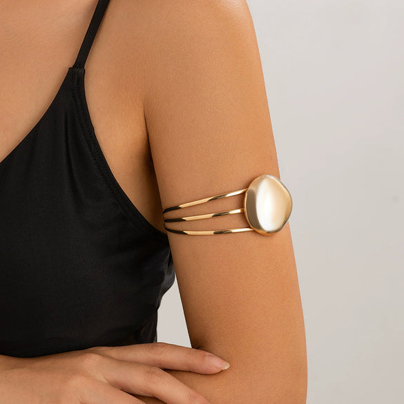Metal Glow Geometric Open Bracelet For Female Iron Material With Electroplating
