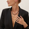 Metal Gothic Punk Geometric Acrylic Beads And Alloy Clavicle Chain Necklace With Electroplating For Women