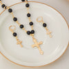 Metal Gothic Punk Geometric Acrylic Beads And Alloy Clavicle Chain Necklace With Electroplating For Women