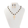 Metal Gothic Punk Geometric Acrylic Beads And Alloy Clavicle Chain Necklace With Electroplating For Women