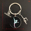 Metal Gymnastics Pattern Fashion Cartoon Character Key Chain Pendant With Electroplating