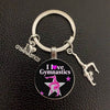 Metal Gymnastics Pattern Fashion Cartoon Character Key Chain Pendant With Electroplating