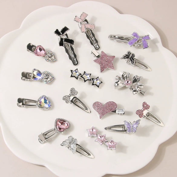 Metal Hairpin Heart Star Shape Handmade Sweet Girly Style Hair Accessories