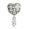 Metal Heart And Key Shaped Diy Accessories Pendant Beads With Totem Pattern For Bracelet Necklace Electroplated