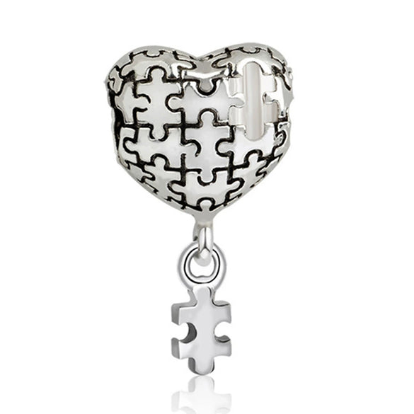 Metal Heart And Key Shaped Diy Accessories Pendant Beads With Totem Pattern For Bracelet Necklace Electroplated