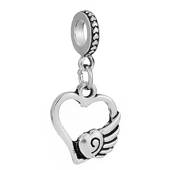 Metal Heart And Key Shaped Diy Accessories Pendant Beads With Totem Pattern For Bracelet Necklace Electroplated