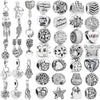 Metal Heart And Key Shaped Diy Accessories Pendant Beads With Totem Pattern For Bracelet Necklace Electroplated