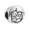 Metal Heart And Key Shaped Diy Accessories Pendant Beads With Totem Pattern For Bracelet Necklace Electroplated