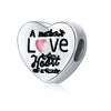 Metal Heart And Key Shaped Diy Accessories Pendant Beads With Totem Pattern For Bracelet Necklace Electroplated