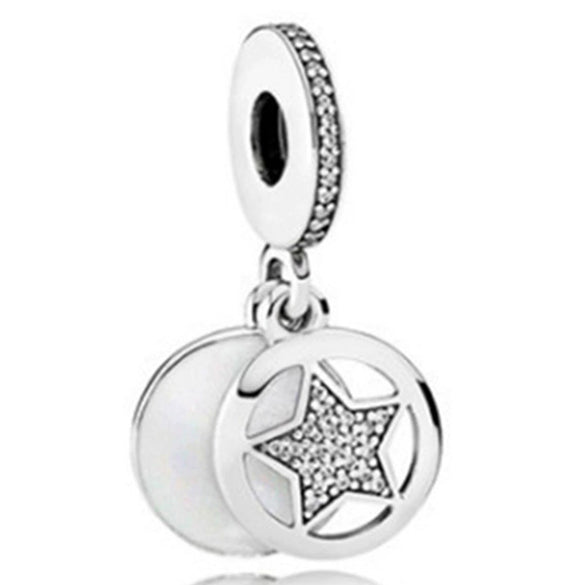 Metal Heart And Key Shaped Diy Accessories Pendant Beads With Totem Pattern For Bracelet Necklace Electroplated