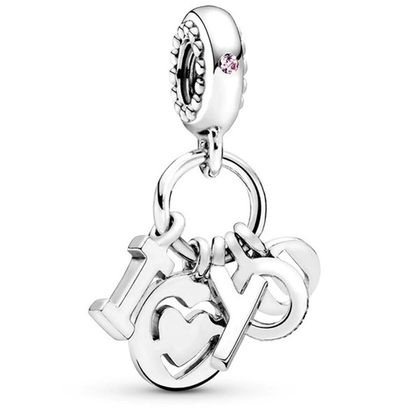 Metal Heart And Key Shaped Diy Accessories Pendant Beads With Totem Pattern For Bracelet Necklace Electroplated