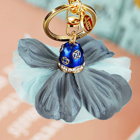 Metal Heart Flower Women's Girly Keychain Bag Pendant