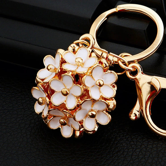 Metal Heart Flower Women's Girly Keychain Bag Pendant