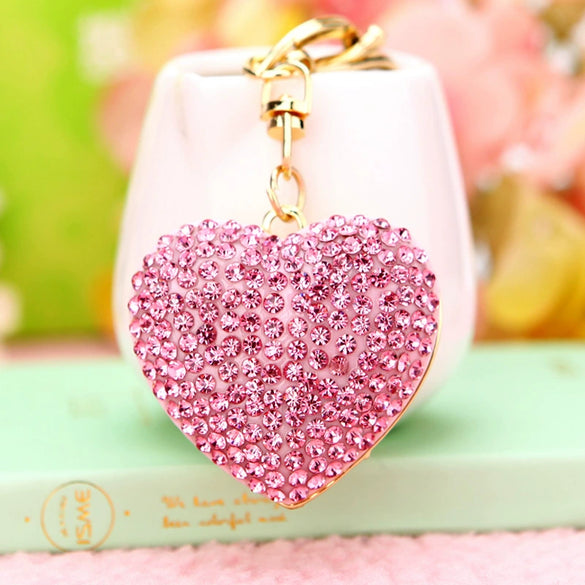 Metal Heart Flower Women's Girly Keychain Bag Pendant