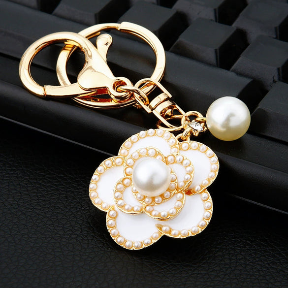 Metal Heart Flower Women's Girly Keychain Bag Pendant