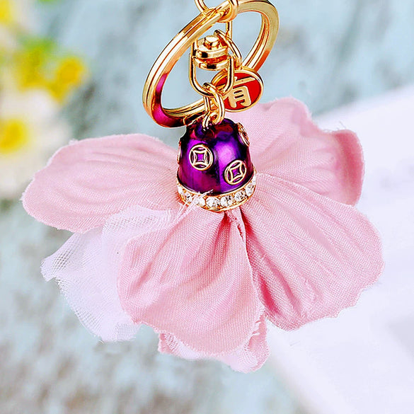 Metal Heart Flower Women's Girly Keychain Bag Pendant
