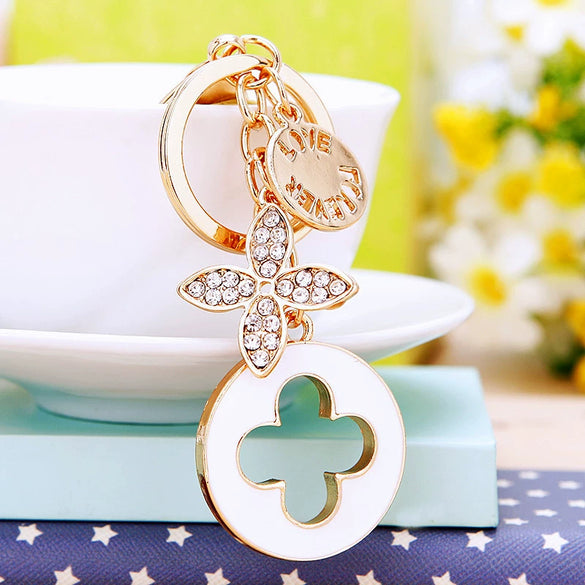 Metal Heart Flower Women's Girly Keychain Bag Pendant