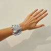 Metal Heart Geometric Glossy Wide Bracelet With Electroplating