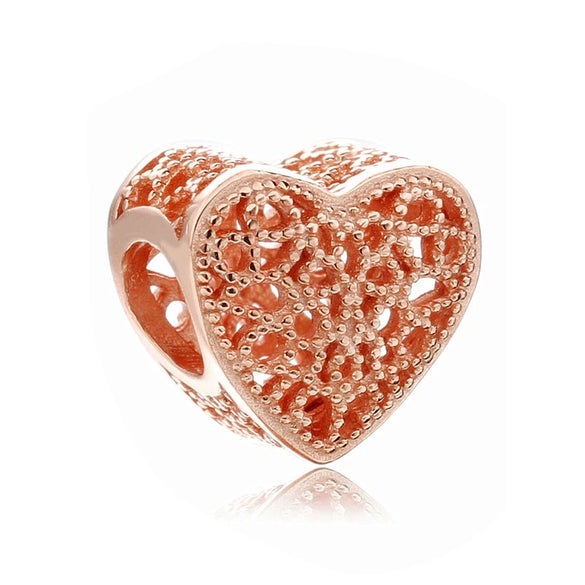 Metal Heart Loose Beads Galaxy Bracelet Diy Accessories With Totem Pattern And Electroplating Process