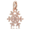 Metal Heart Loose Beads Galaxy Bracelet Diy Accessories With Totem Pattern And Electroplating Process