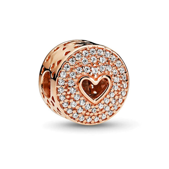 Metal Heart Loose Beads Galaxy Bracelet Diy Accessories With Totem Pattern And Electroplating Process