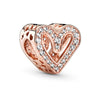 Metal Heart Loose Beads Galaxy Bracelet Diy Accessories With Totem Pattern And Electroplating Process