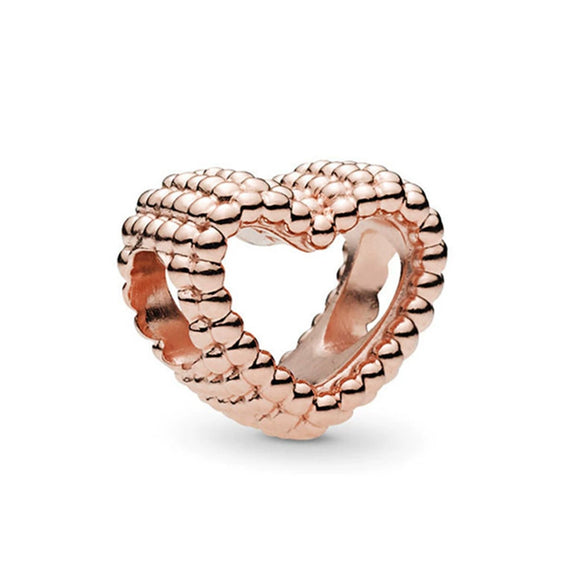 Metal Heart Loose Beads Galaxy Bracelet Diy Accessories With Totem Pattern And Electroplating Process