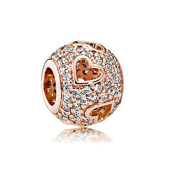 Metal Heart Loose Beads Galaxy Bracelet Diy Accessories With Totem Pattern And Electroplating Process