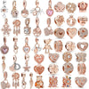 Metal Heart Loose Beads Galaxy Bracelet Diy Accessories With Totem Pattern And Electroplating Process