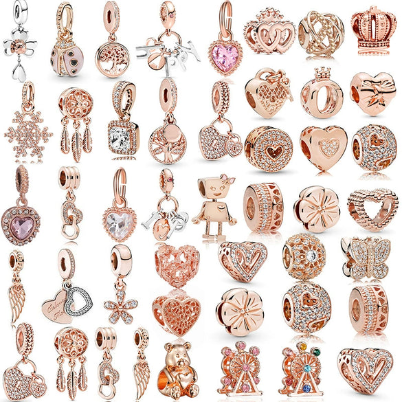 Metal Heart Loose Beads Galaxy Bracelet Diy Accessories With Totem Pattern And Electroplating Process