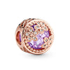 Metal Heart Loose Beads Galaxy Bracelet Diy Accessories With Totem Pattern And Electroplating Process
