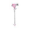 Metal Heart Shape Zirconia Fashion Piercing Earrings For Girls