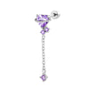 Metal Heart Shape Zirconia Fashion Piercing Earrings For Girls