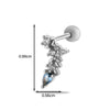 Metal Heart Styling Electroplated Double Head Screw Butterfly Ear Bone Nail For Women