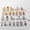 Metal Heart Styling Electroplated Double Head Screw Butterfly Ear Bone Nail For Women