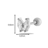 Metal Heart Styling Electroplated Double Head Screw Butterfly Ear Bone Nail For Women
