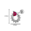 Metal Heart Styling Electroplated Double Head Screw Butterfly Ear Bone Nail For Women