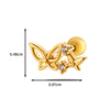 Metal Heart Styling Electroplated Double Head Screw Butterfly Ear Bone Nail For Women