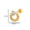 Metal Heart Styling Electroplated Double Head Screw Butterfly Ear Bone Nail For Women
