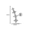 Metal Heart Styling Electroplated Double Head Screw Butterfly Ear Bone Nail For Women