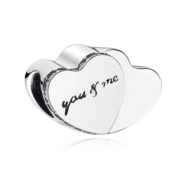 Metal Heartshaped Lettering Beads Accessories For Women's Fashion Diy Bracelet With Electroplating And Totem Design