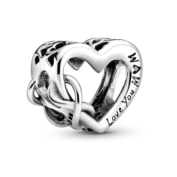 Metal Heartshaped Lettering Beads Accessories For Women's Fashion Diy Bracelet With Electroplating And Totem Design