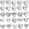 Metal Heartshaped Lettering Beads Accessories For Women's Fashion Diy Bracelet With Electroplating And Totem Design