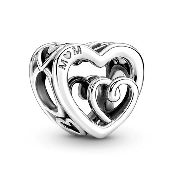 Metal Heartshaped Lettering Beads Accessories For Women's Fashion Diy Bracelet With Electroplating And Totem Design
