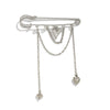 Metal Heartshaped Pendant Trouser Leg Chain Decoration Shortening Pin Brooch For Women Casual Style
