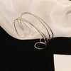 Metal Highend Sense Geometric Irregular Simple Line Wrapped Open Bracelet With Electroplating