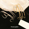 Metal Highend Sense Geometric Irregular Simple Line Wrapped Open Bracelet With Electroplating